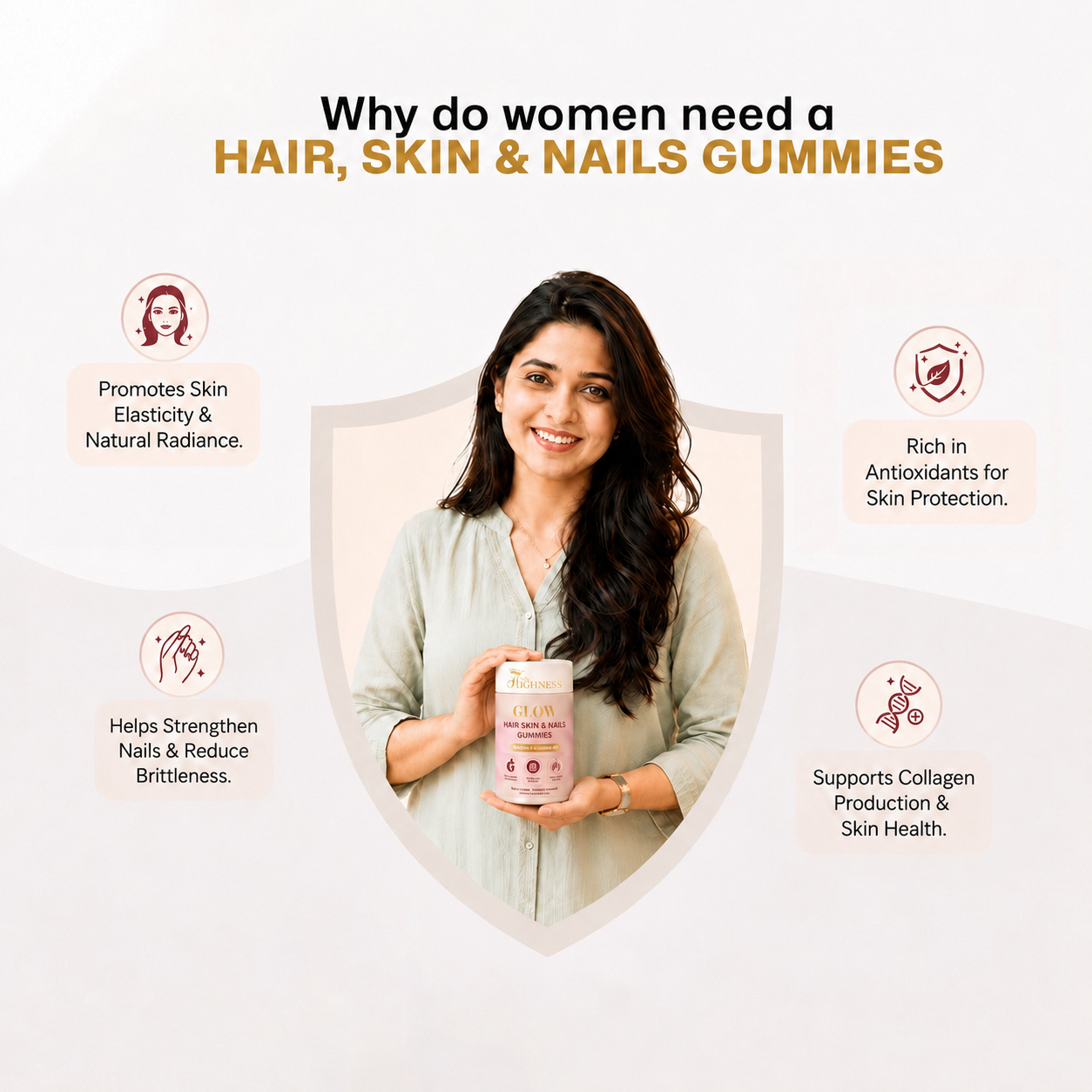 Glow Hair, Skin & Nails Gummies